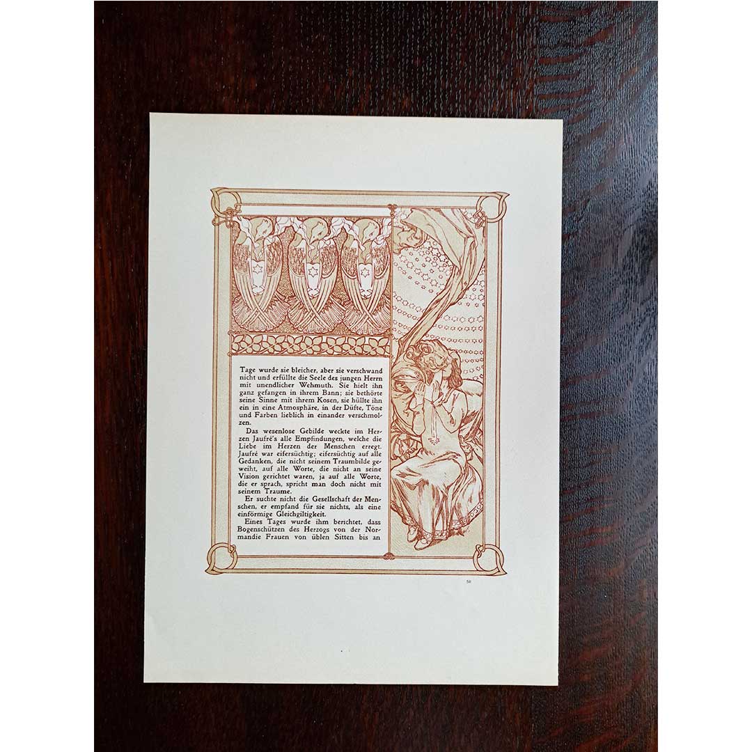 アルフォンス・ミュシャ『トリポリの姫君イルゼ』挿絵【第1部第4章】（両面 No.49&50）