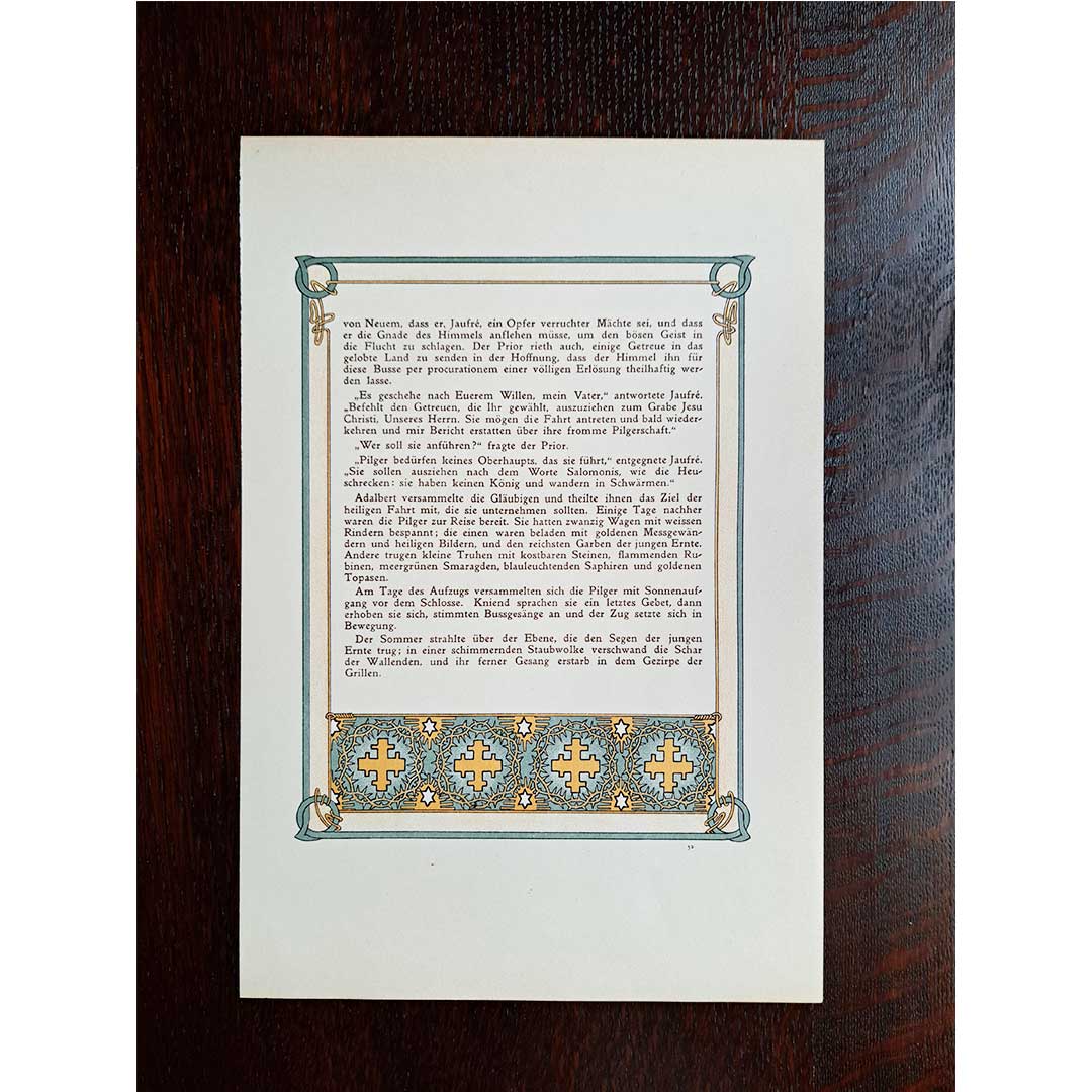 アルフォンス・ミュシャ『トリポリの姫君イルゼ』挿絵【第1部第4章ラスト】（両面 No.51&52）