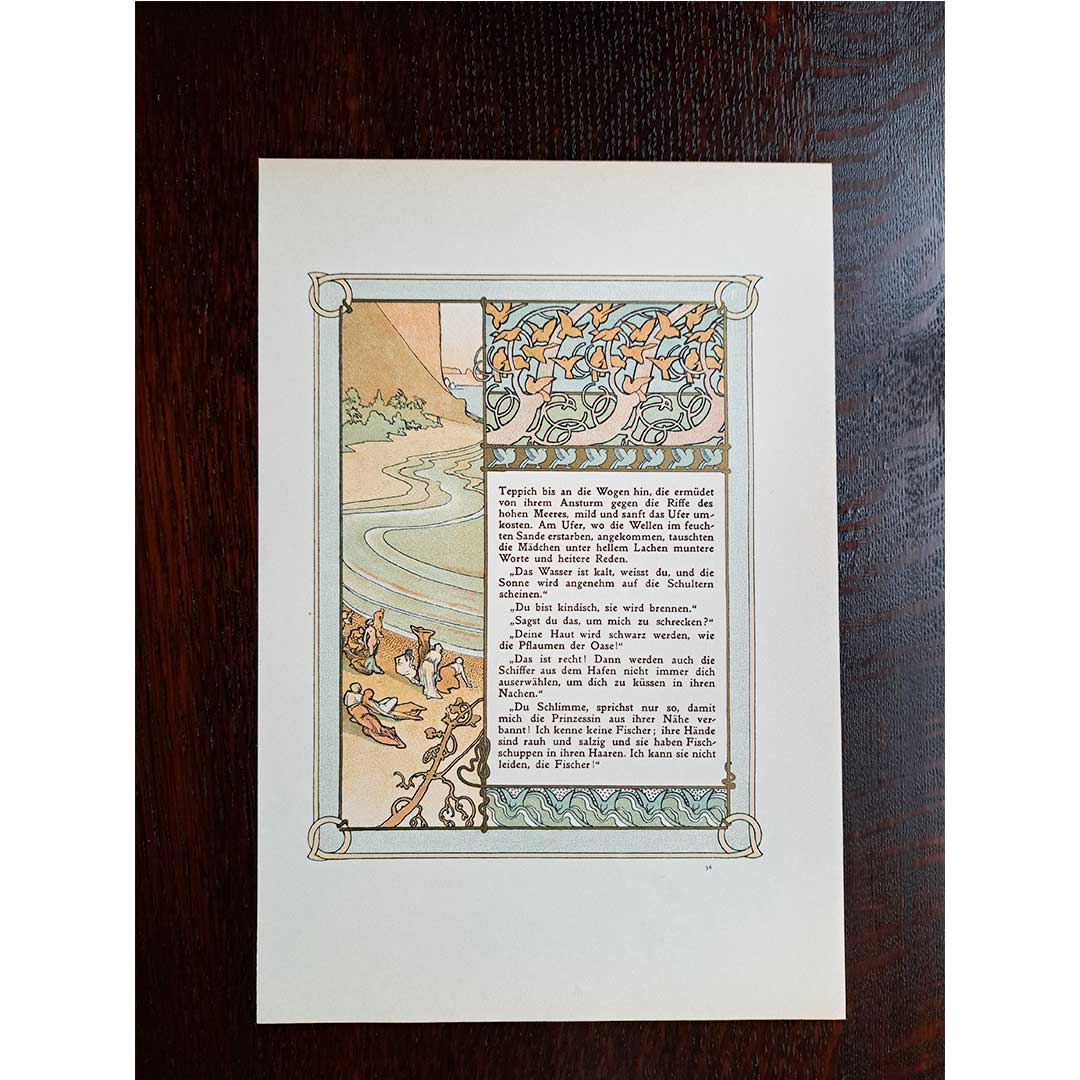 Alphonse Mucha, "Ilse, Princess of Tripoli" illustrations [Part 2, Chapter 1] (both sides, No. 55 &amp; 56)