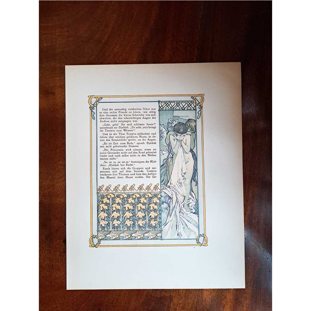 Alphonse Mucha, "Ilse, Princess of Tripoli" illustrations [Part 2, Chapter 1] (both sides No. 57 &amp; 58)