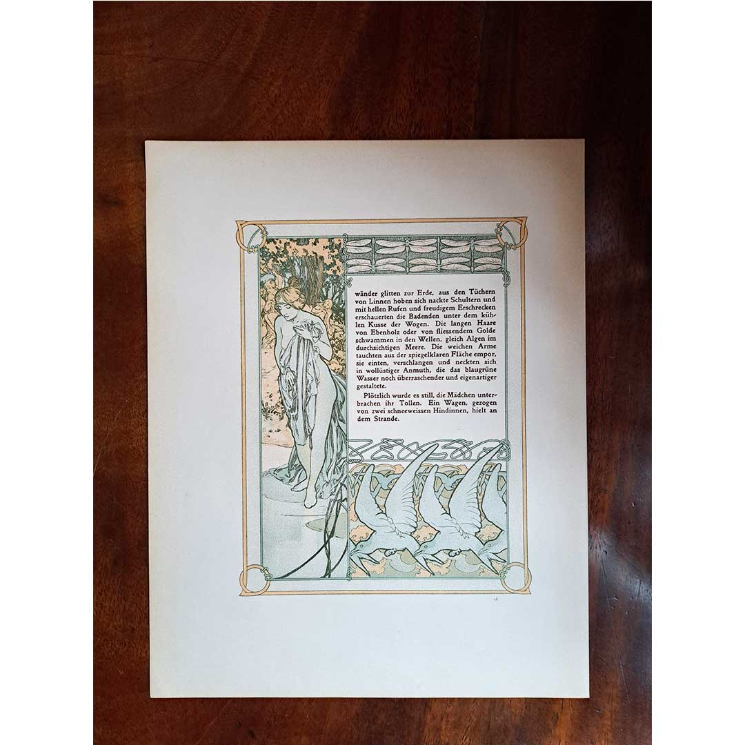 Alphonse Mucha, "Ilse, Princess of Tripoli" illustrations [Part 2, Chapter 1] (both sides No. 57 &amp; 58)