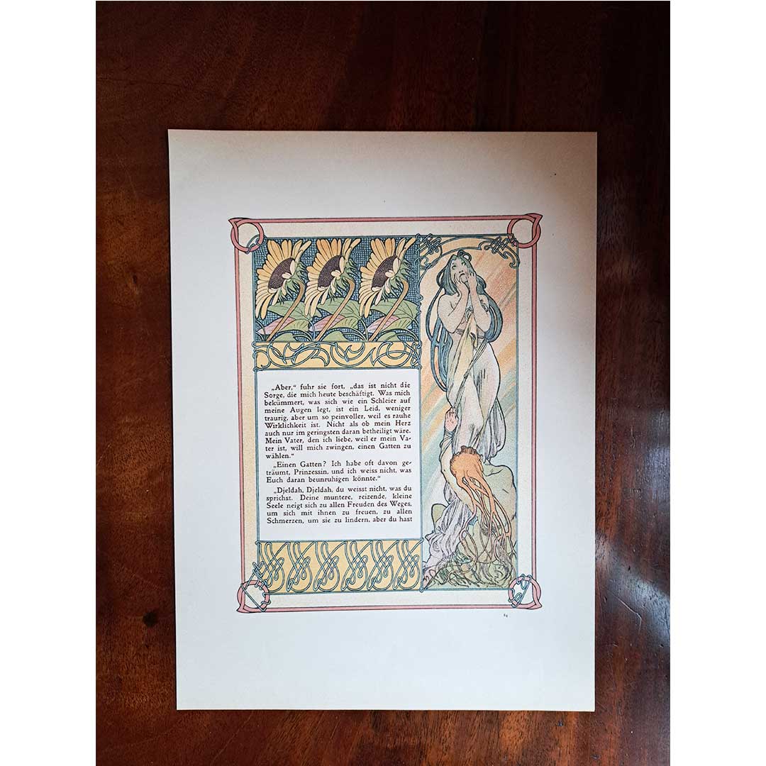 Alphonse Mucha, "Ilse, Princess of Tripoli" illustrations [Part 2, Chapter 1] (both sides No. 63 &amp; 64)