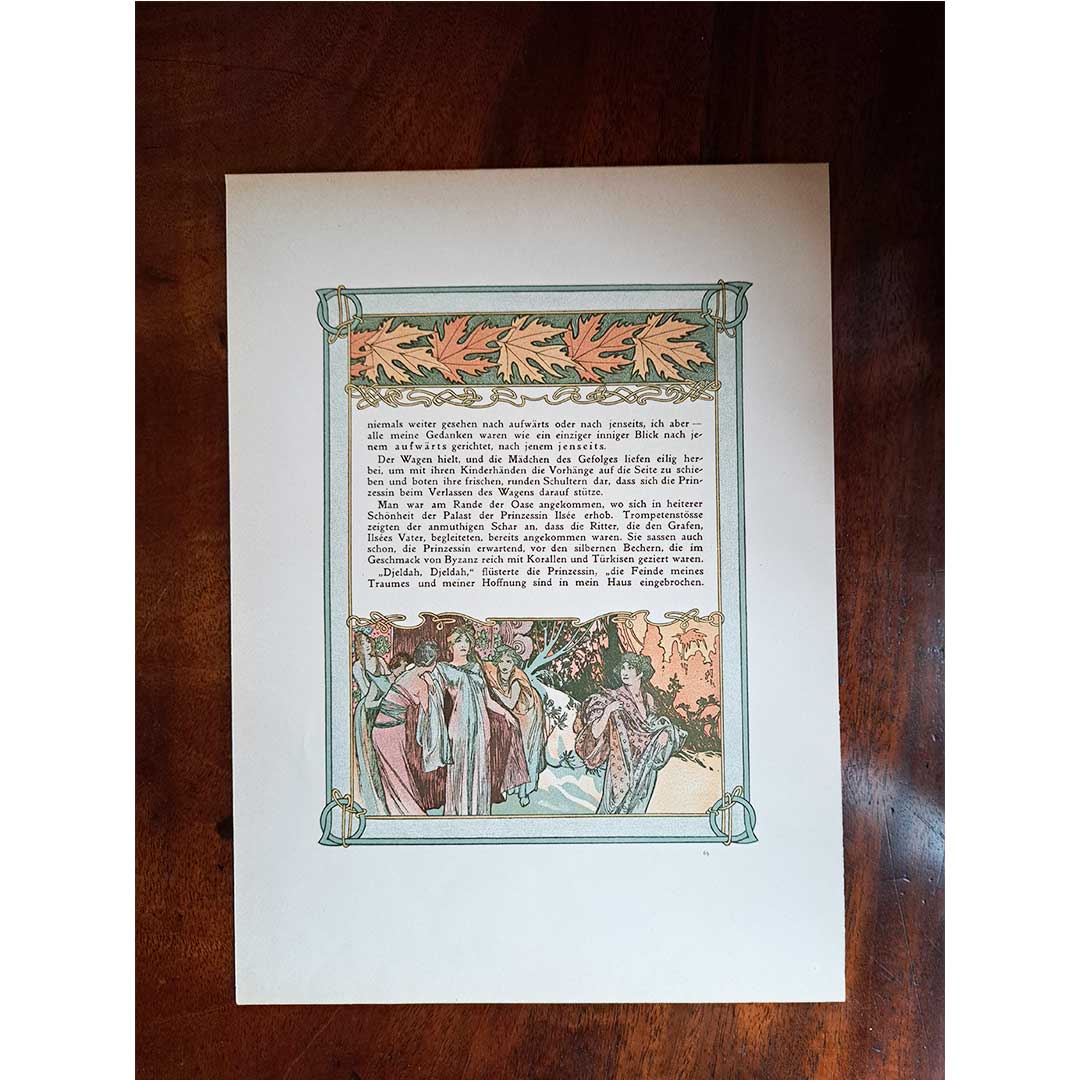 Alphonse Mucha, illustrations for "Ilse, Princess of Tripoli" [Part 2, Chapter 1, Last] (both sides, No. 65 &amp; 66)