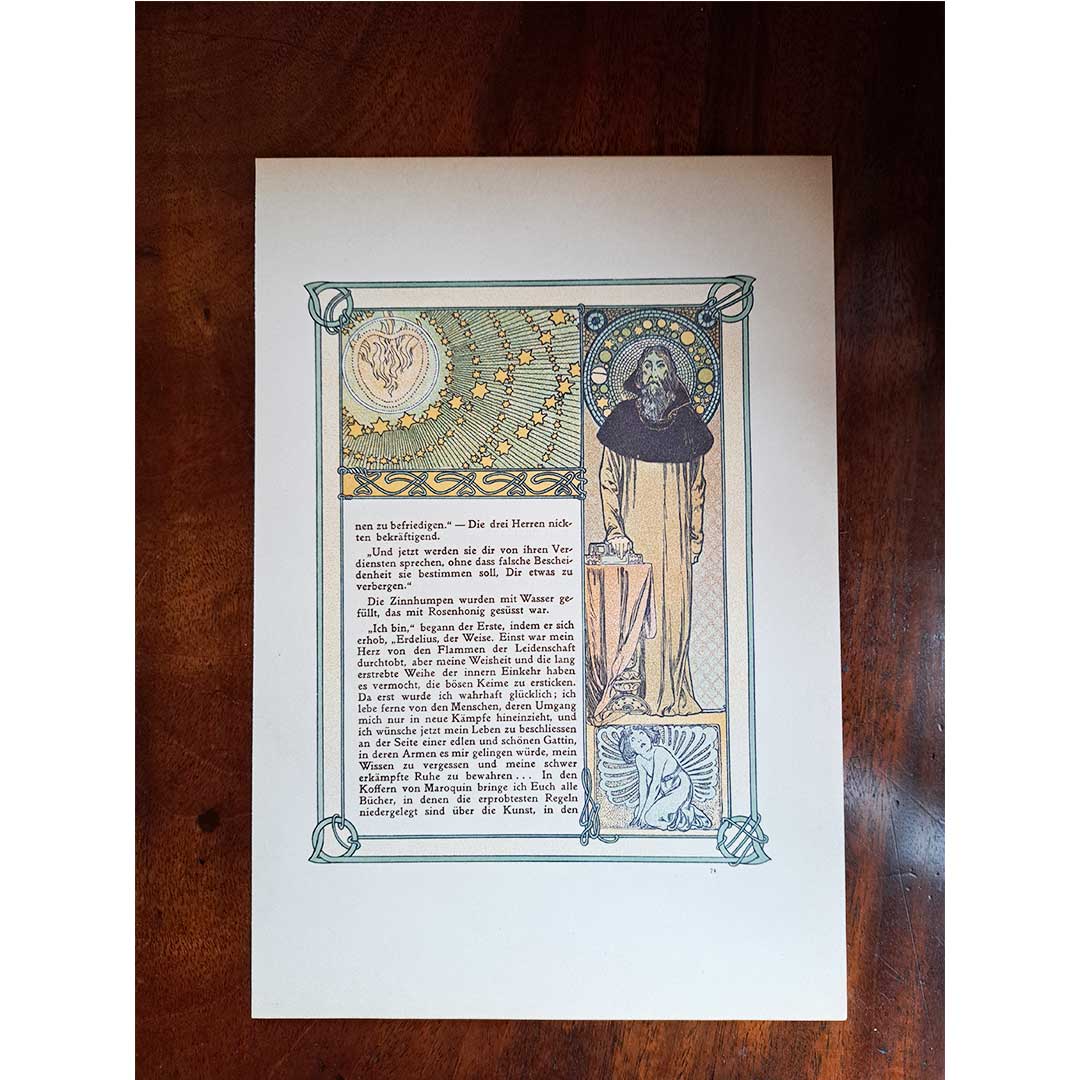 Alphonse Mucha, "Ilse, Princess of Tripoli" illustrations [Part 2, Chapter 2] (both sides No. 73 &amp; 74)