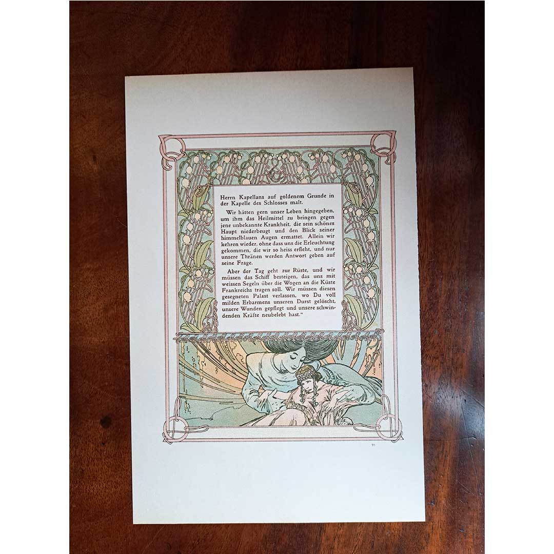 Alphonse Mucha, illustrations for "Ilse, Princess of Tripoli" [Part 2, Chapter 3, last] (both sides, No. 93 &amp; 94)