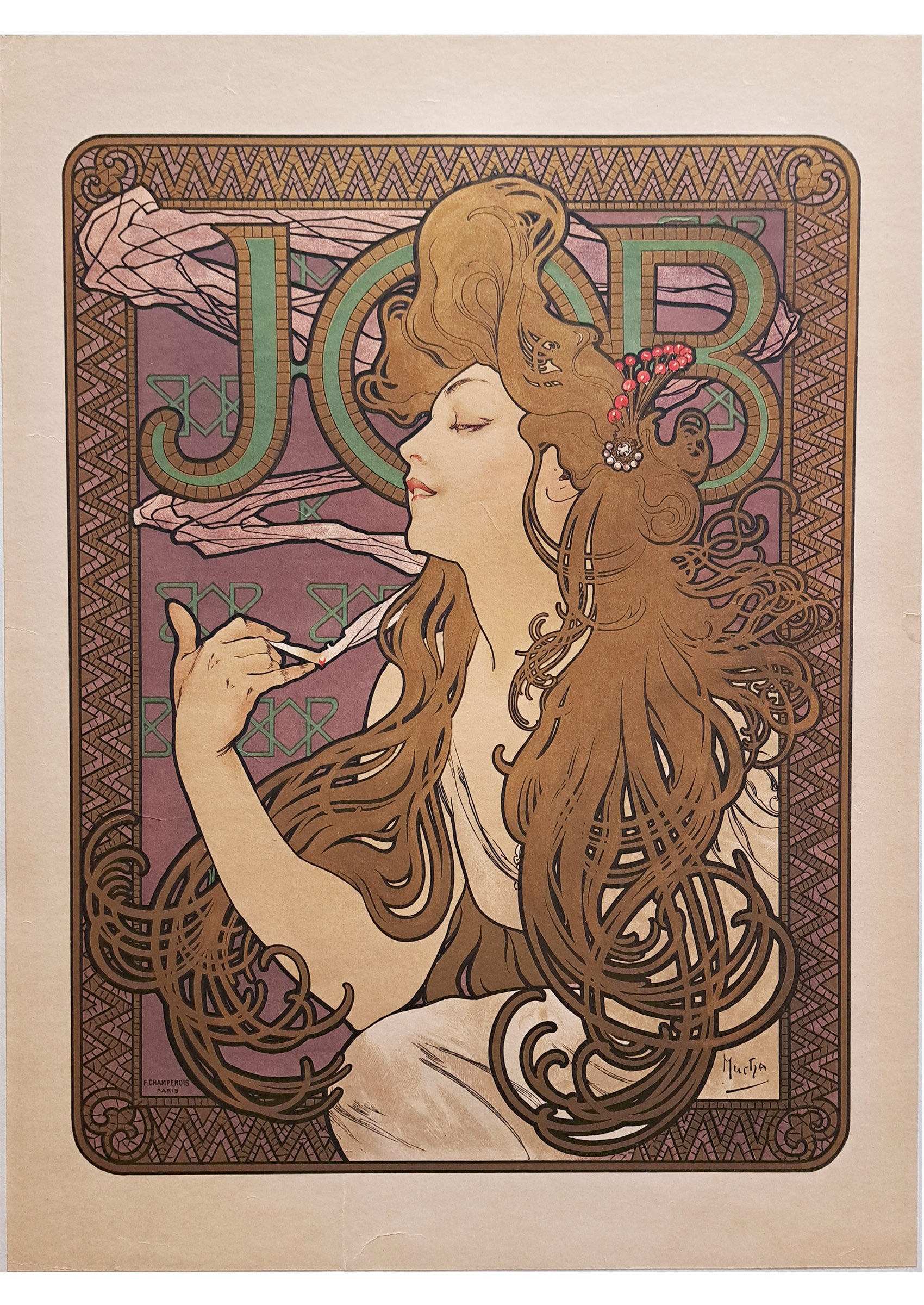 アルフォンス・ミュシャ ≪ジョブ≫ 1896年 オリジナルリトグラフポスター