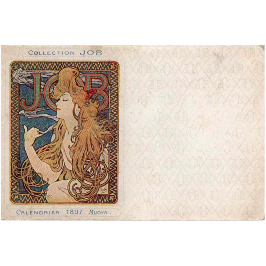 Alphonse Mucha "Job Calendar 1897" circa 1907 Antique postcard 