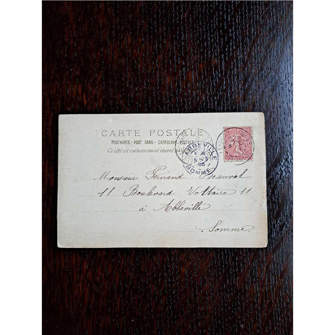 アルフォンス・ミュシャ ≪モエ・エ・シャンドン≫ 1905年消印 アンティーク絵はがき