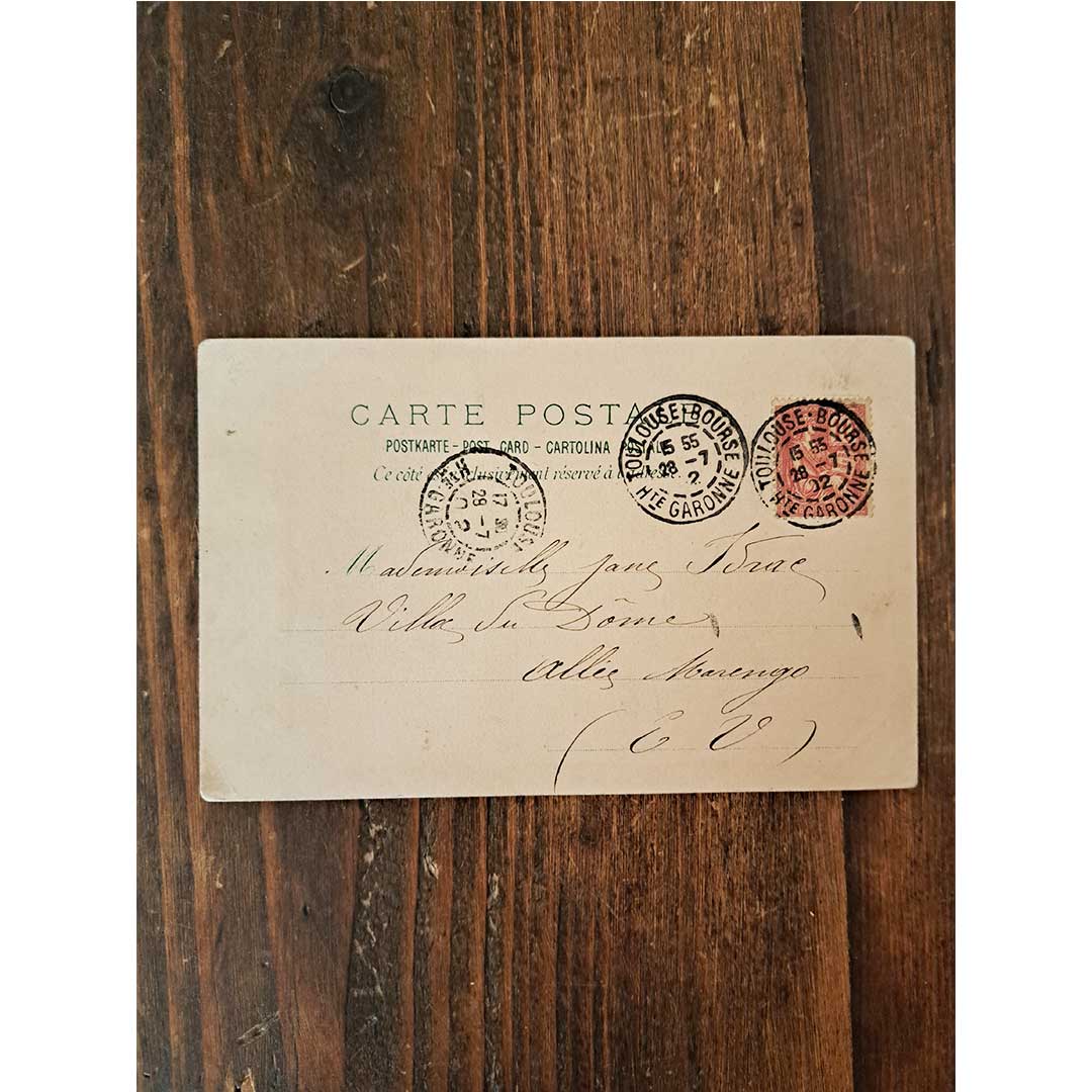 アルフォンス・ミュシャ ≪睡蓮≫  1902年消印　アンティーク絵はがき