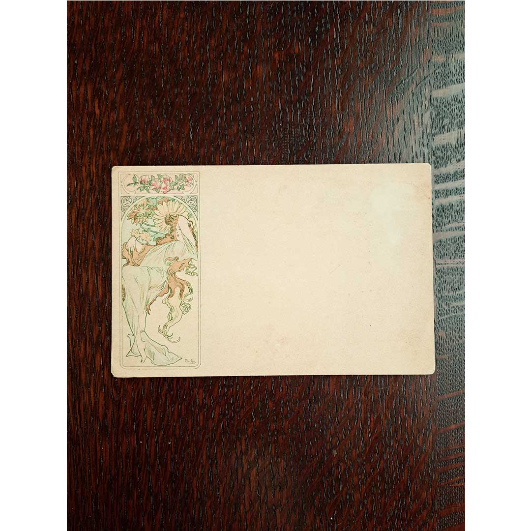 アルフォンス・ミュシャ ≪夏―四季≫  1900年　アンティーク絵はがき