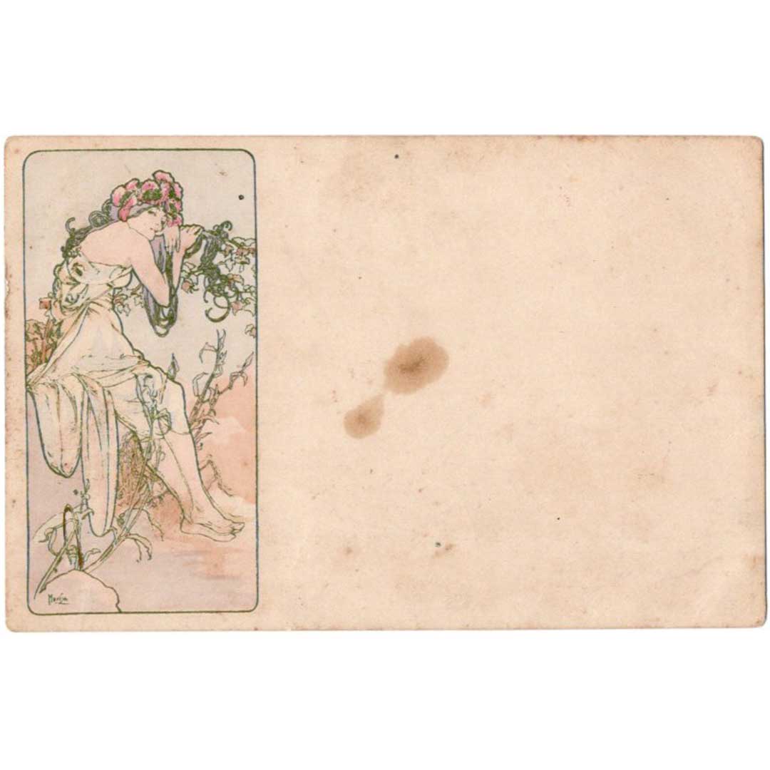 アルフォンス・ミュシャ ≪夏―四季≫  1900年　アンティーク絵はがき