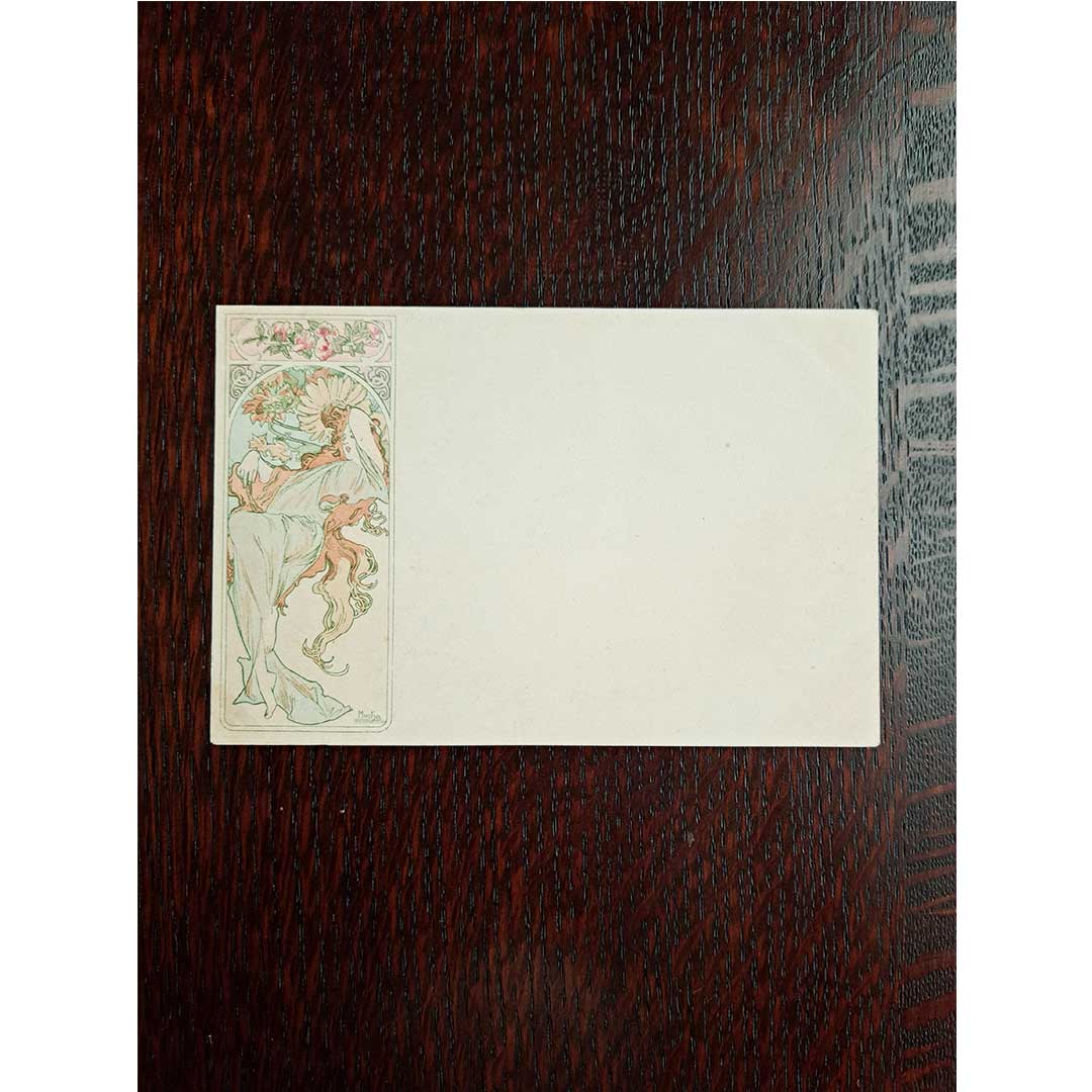 アルフォンス・ミュシャ ≪夏―四季≫  1900年　アンティーク絵はがき