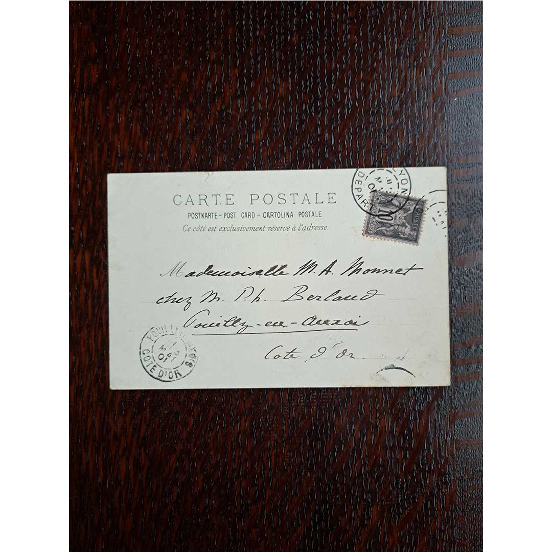 アルフォンス・ミュシャ ≪五月≫スズランの日 1901年消印 アンティーク絵はがき