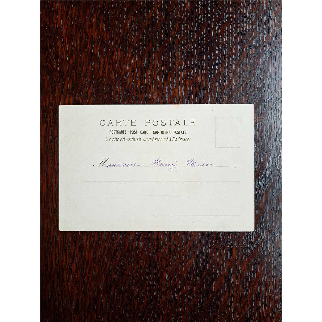 アルフォンス・ミュシャ ≪モエ・エ・シャンドン　シャンパン≫ 1900年 アンティーク絵はがき