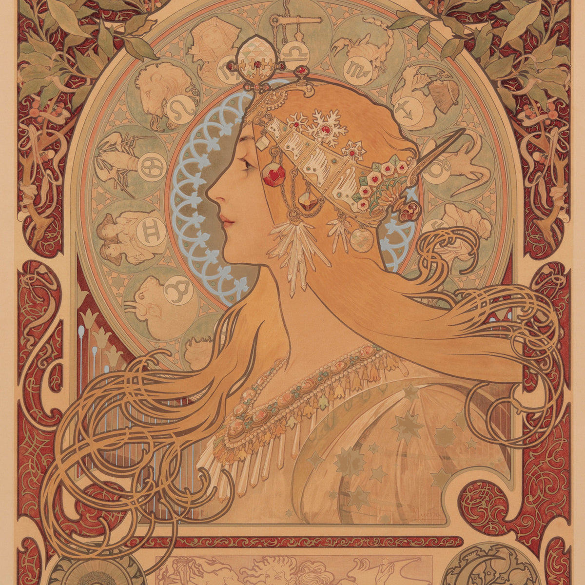 アルフォンス・ミュシャ ≪黄道十二宮≫ 1896年 ｜絵画・リトグラフ版画