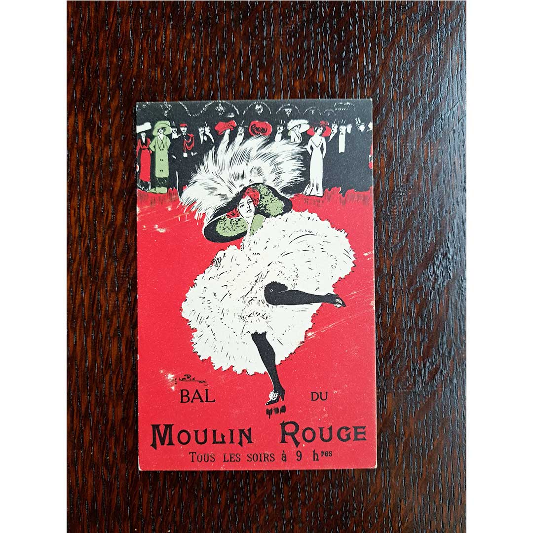 Charles Naillot "Ball at the Moulin Rouge" circa 1910 Antique postcard