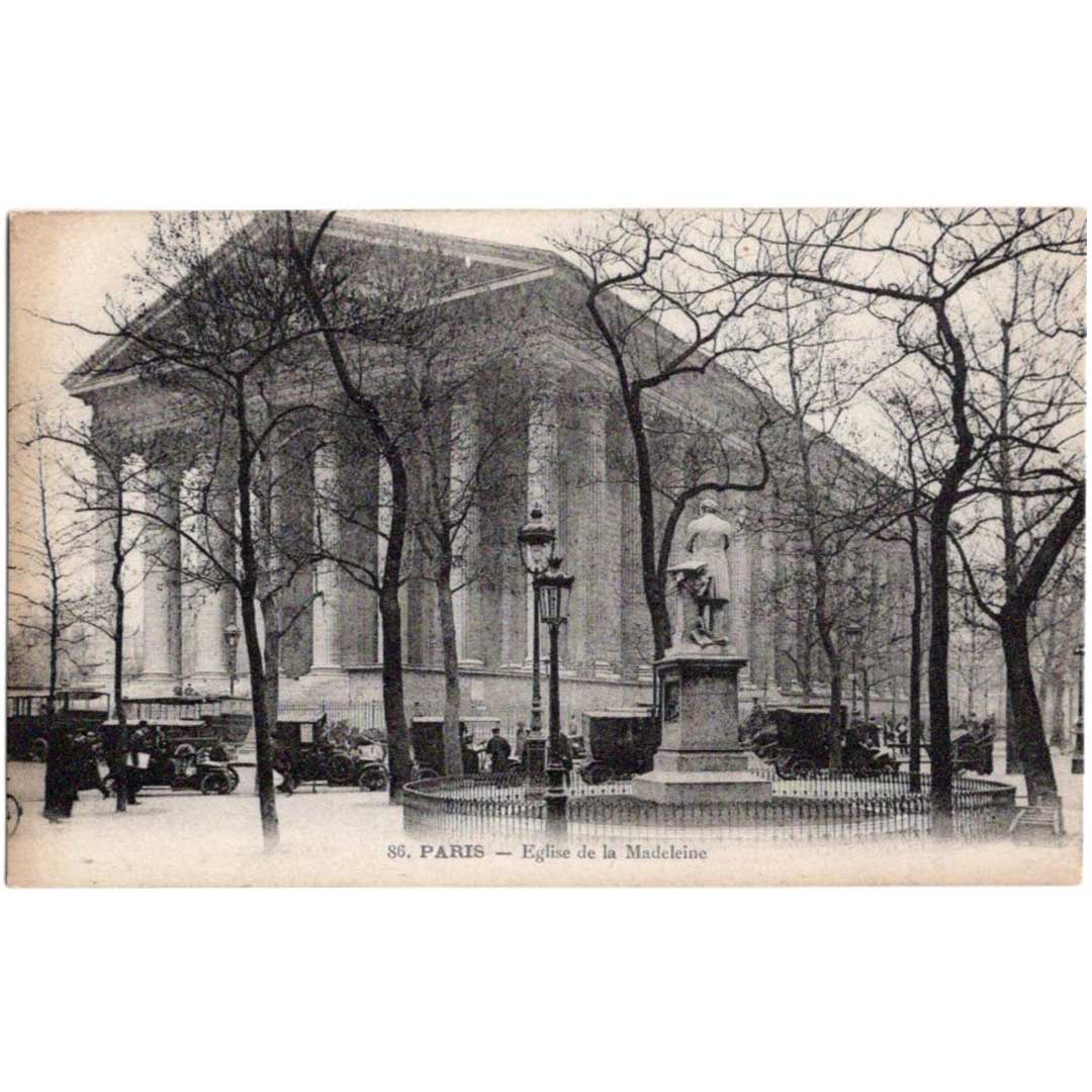 "Madeleine Church, Paris" | Antique photo postcard from around 1905