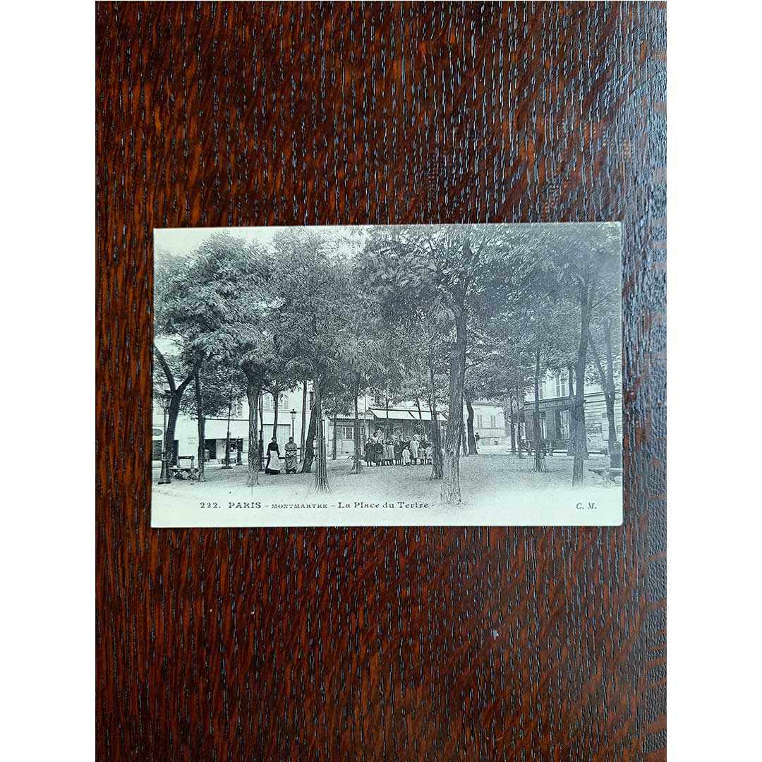 《パリ　モンマルトル　テルトル広場》｜ 1910年頃 アンティーク写真絵はがき
