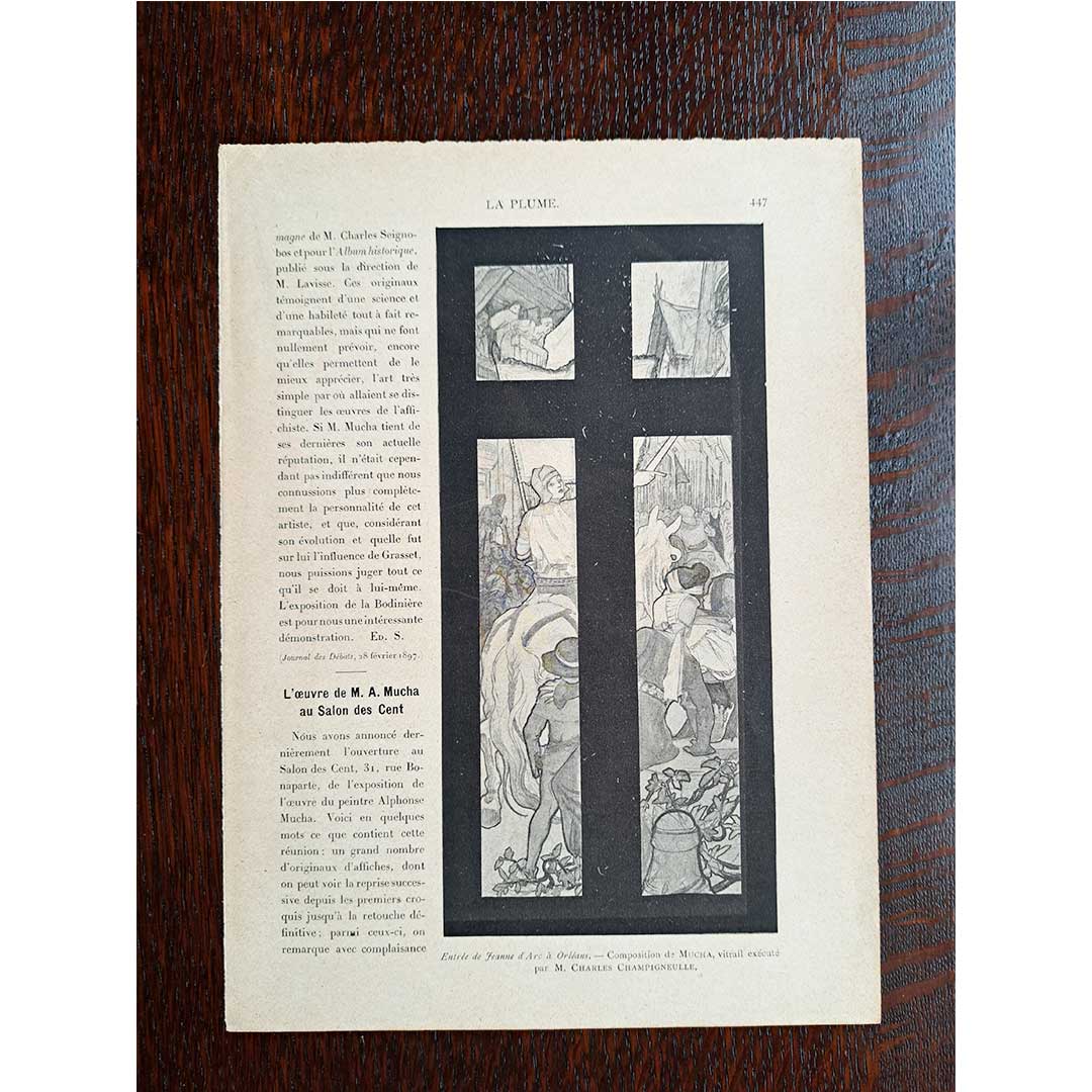 Alphonse Mucha's stained glass designs for "Saint Barbe" and "Joan of Arc"