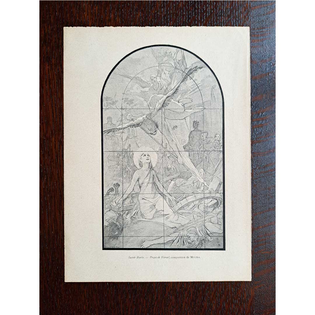 Alphonse Mucha's stained glass designs for "Saint Barbe" and "Joan of Arc"
