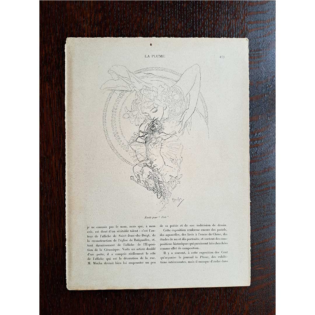 Alphonse Mucha's "Study for Ilse" and "Unpublished Menu"