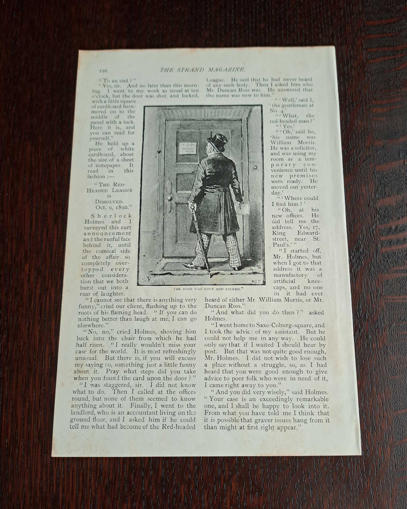 Sherlock Holmes "The Red-Headed League" (The Red-Headed League has been dissolved.) / Sidney Paget (1891)