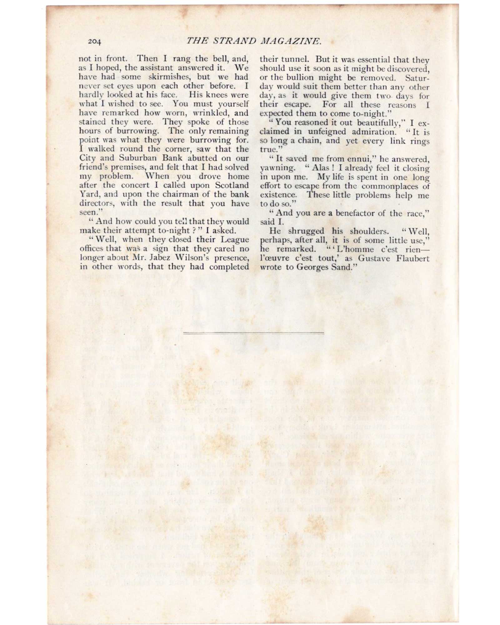 Sherlock Holmes "The Red-Headed League" (It's No Use Resisting, John Clay) / Sidney Paget (1891)