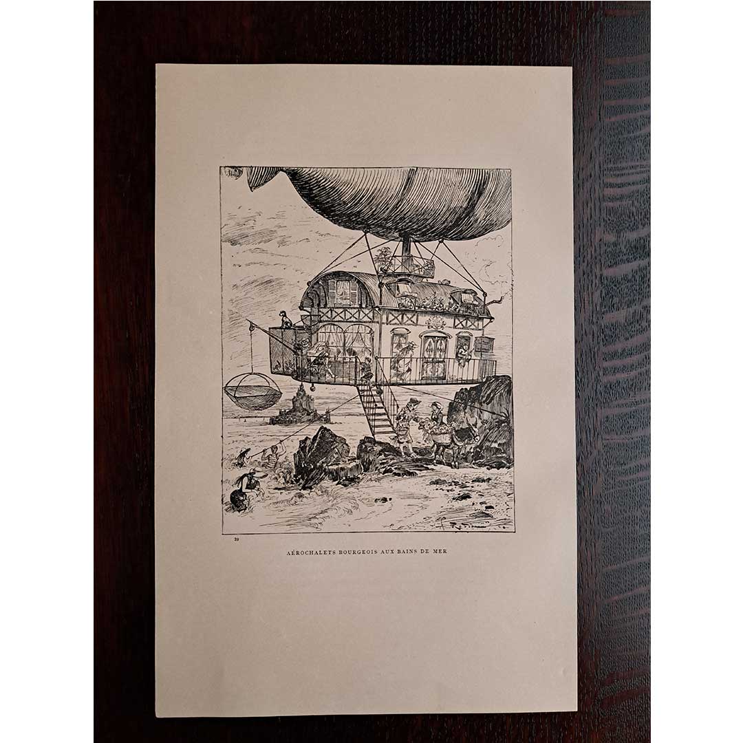 アルベール・ロビダ≪飛行別荘≫『20世紀』1883年｜絵画・版画・挿絵