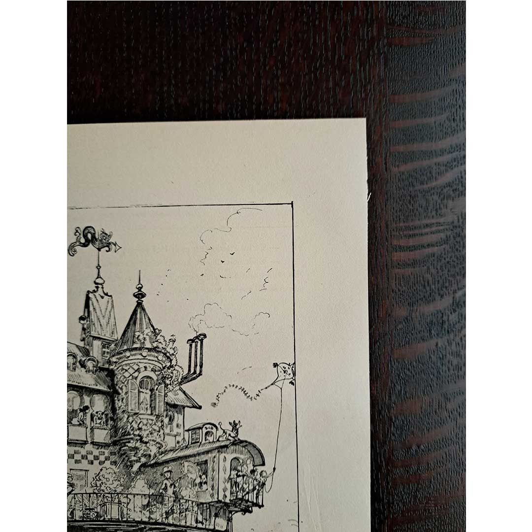 Albert Robida, "Rotating House in the Sky" from "20th Century"