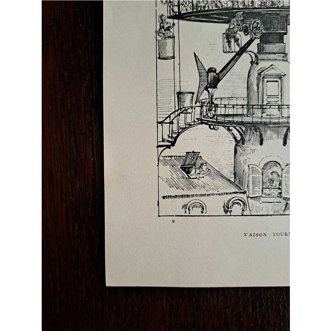 Albert Robida, "Rotating House in the Sky" from "20th Century"