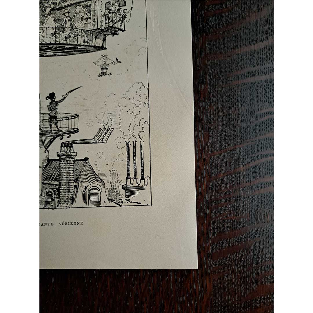 Albert Robida, "Rotating House in the Sky" from "20th Century"