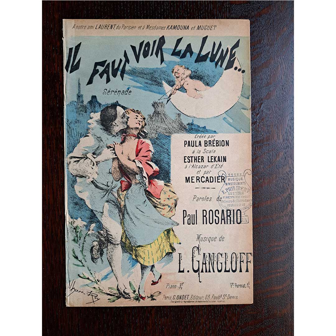 "Looking at the Moon" (1893) Chanson sheet music