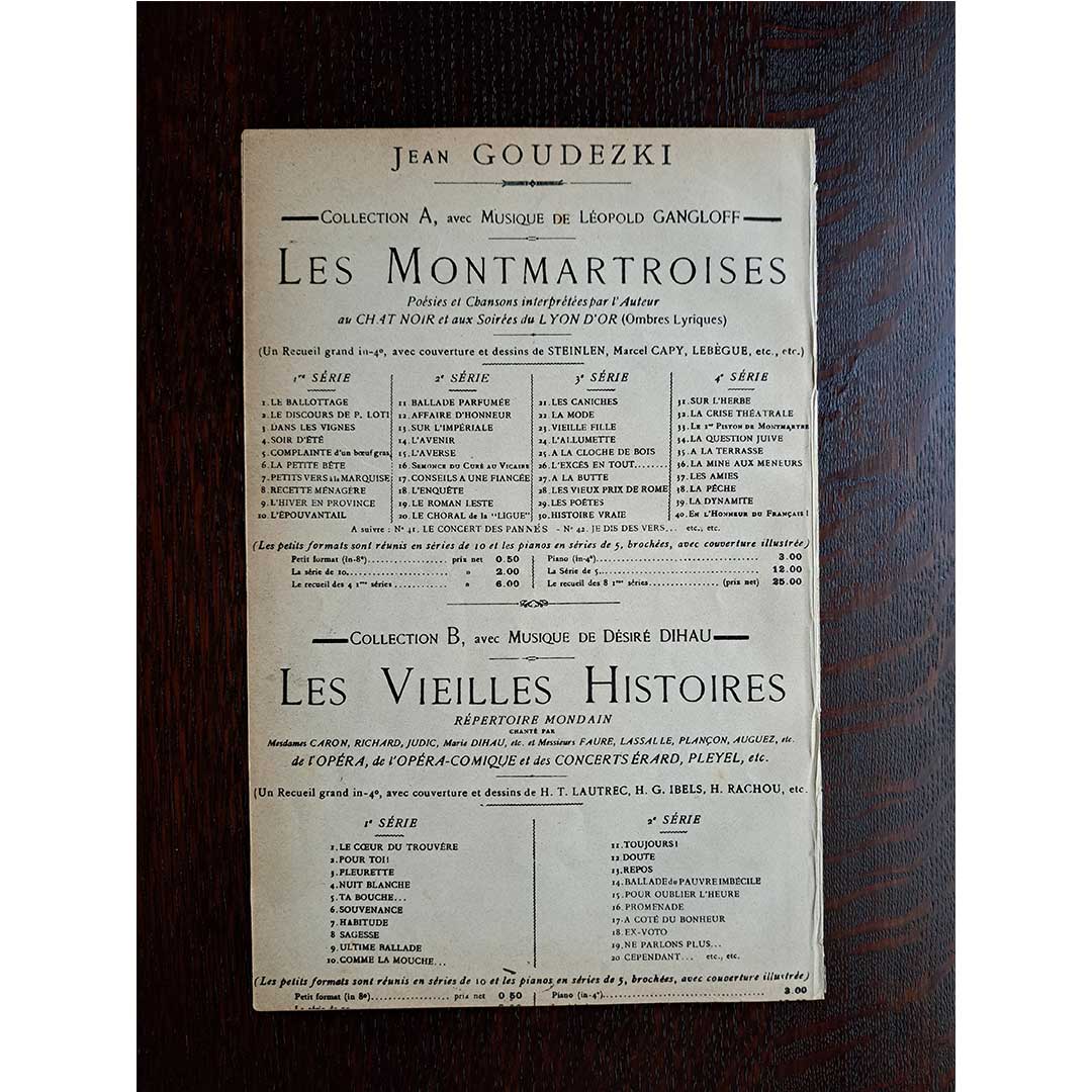 "Looking at the Moon" (1893) Chanson sheet music