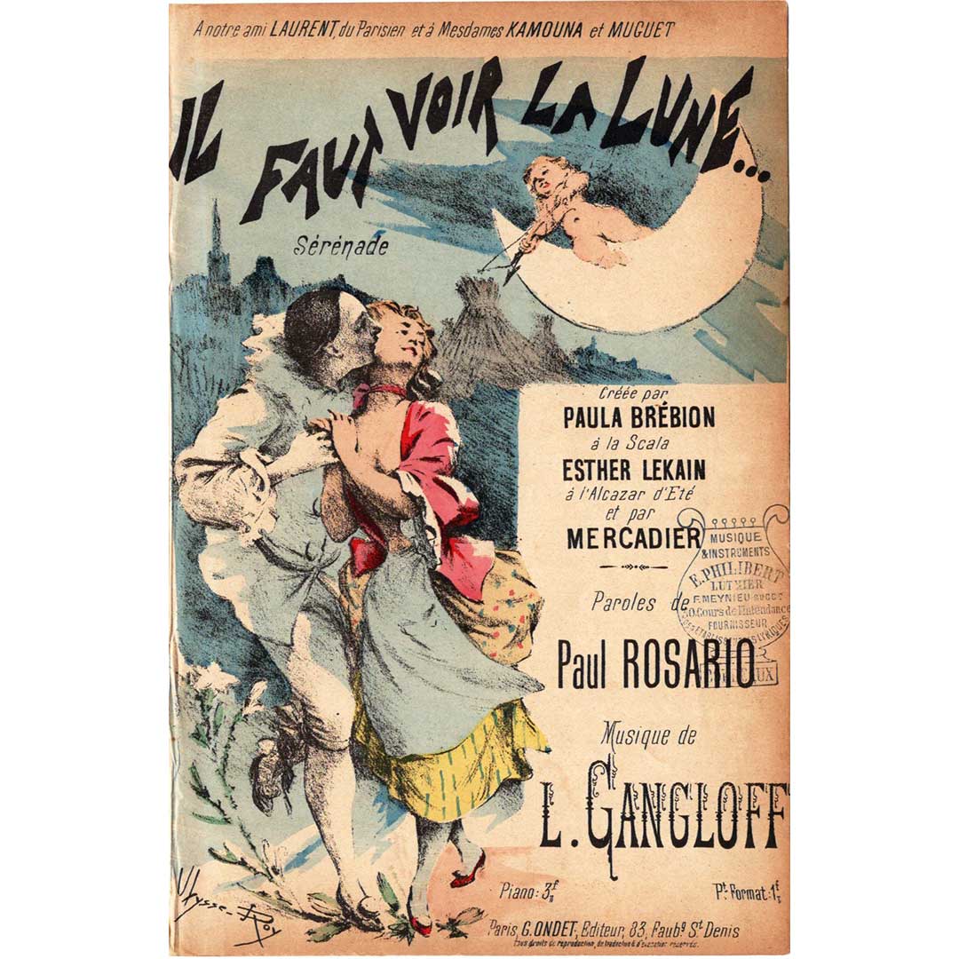 "Looking at the Moon" (1893) Chanson sheet music