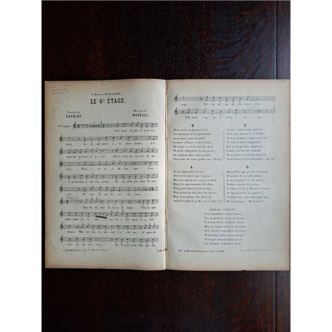 フランスアンティーク　1800年代の楽譜　希少　chanson シャンソン 舞台と音楽｜シャンソン楽譜・演劇パンフレットを中心とした19世紀末