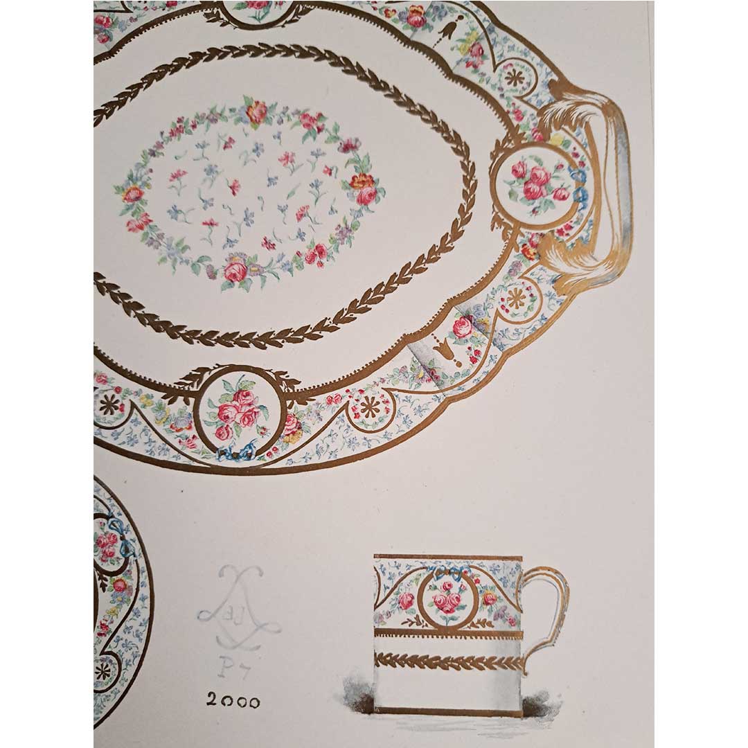 セーブルの軟質磁器「ティーセット」プレートNo.13