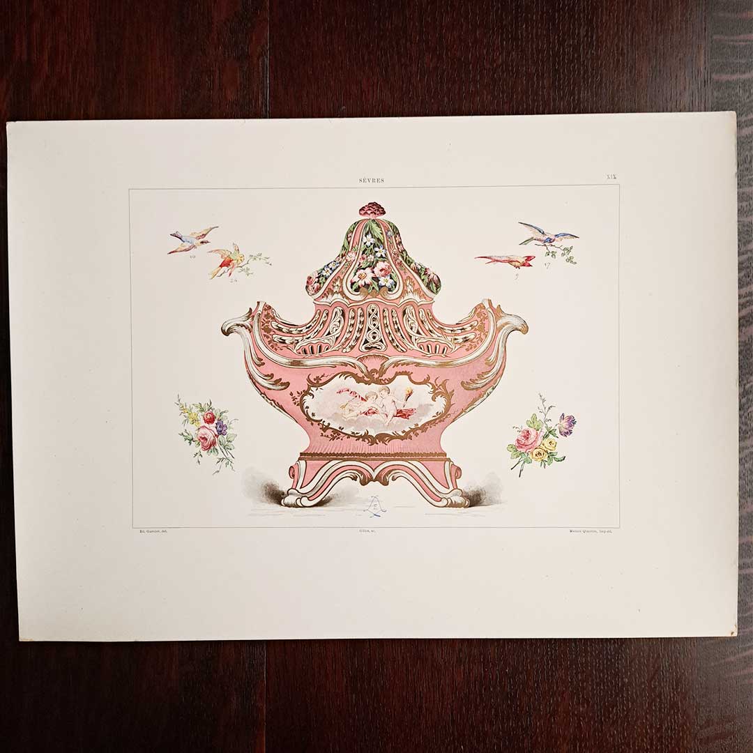 Sèvres soft-paste porcelain "Potpourri vase" plate No. 19