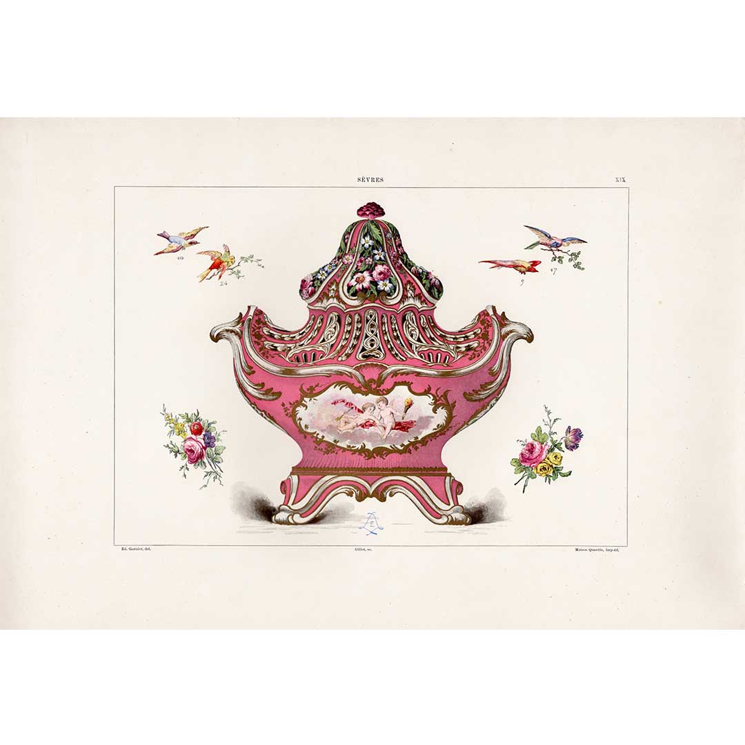 Sèvres soft-paste porcelain "Potpourri vase" plate No. 19