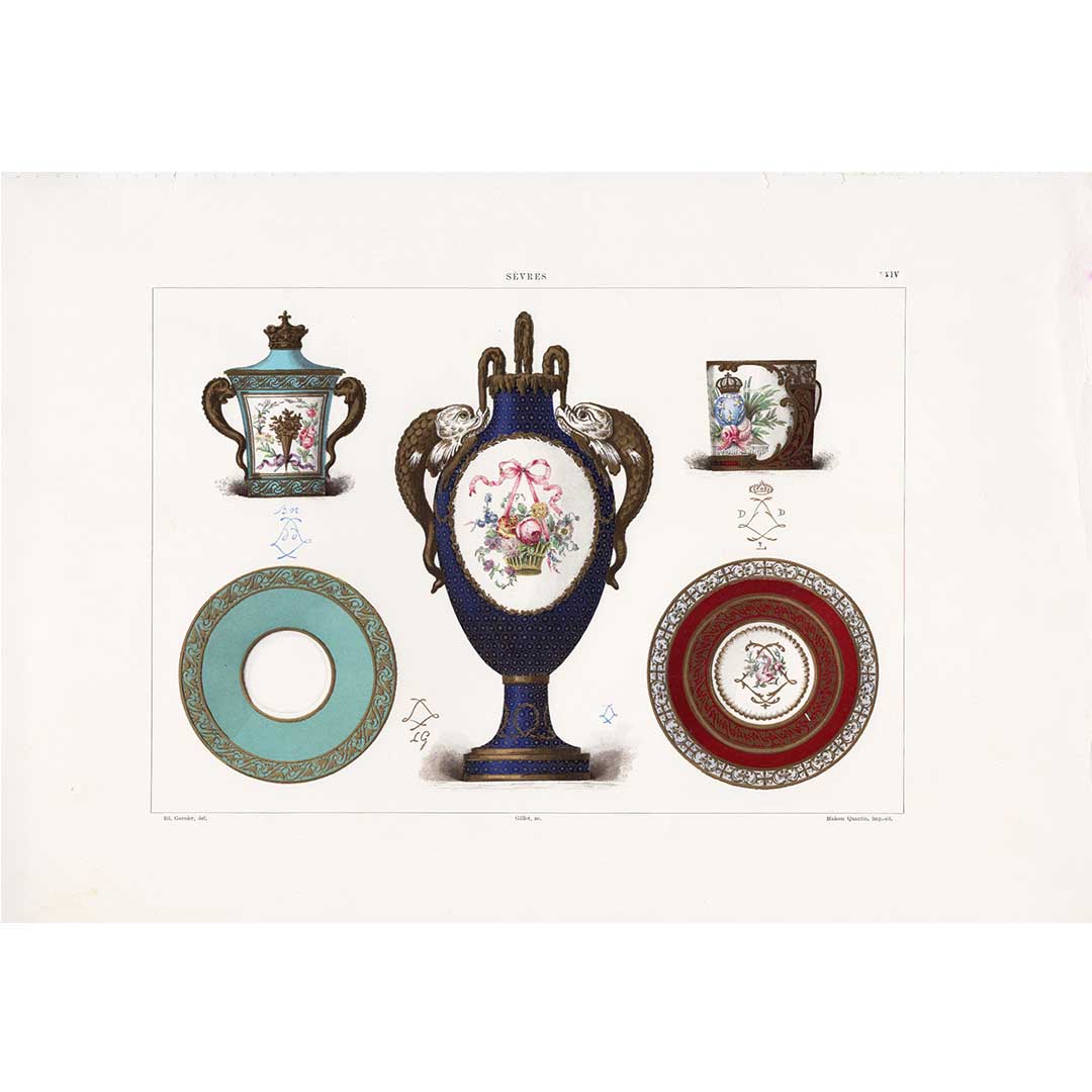 セーブルの軟質磁器「ルイ16世とマリー・アントワネットの長男、ルイ・ジョゼフの誕生を記念したセーブルの磁器」プレートNo.24