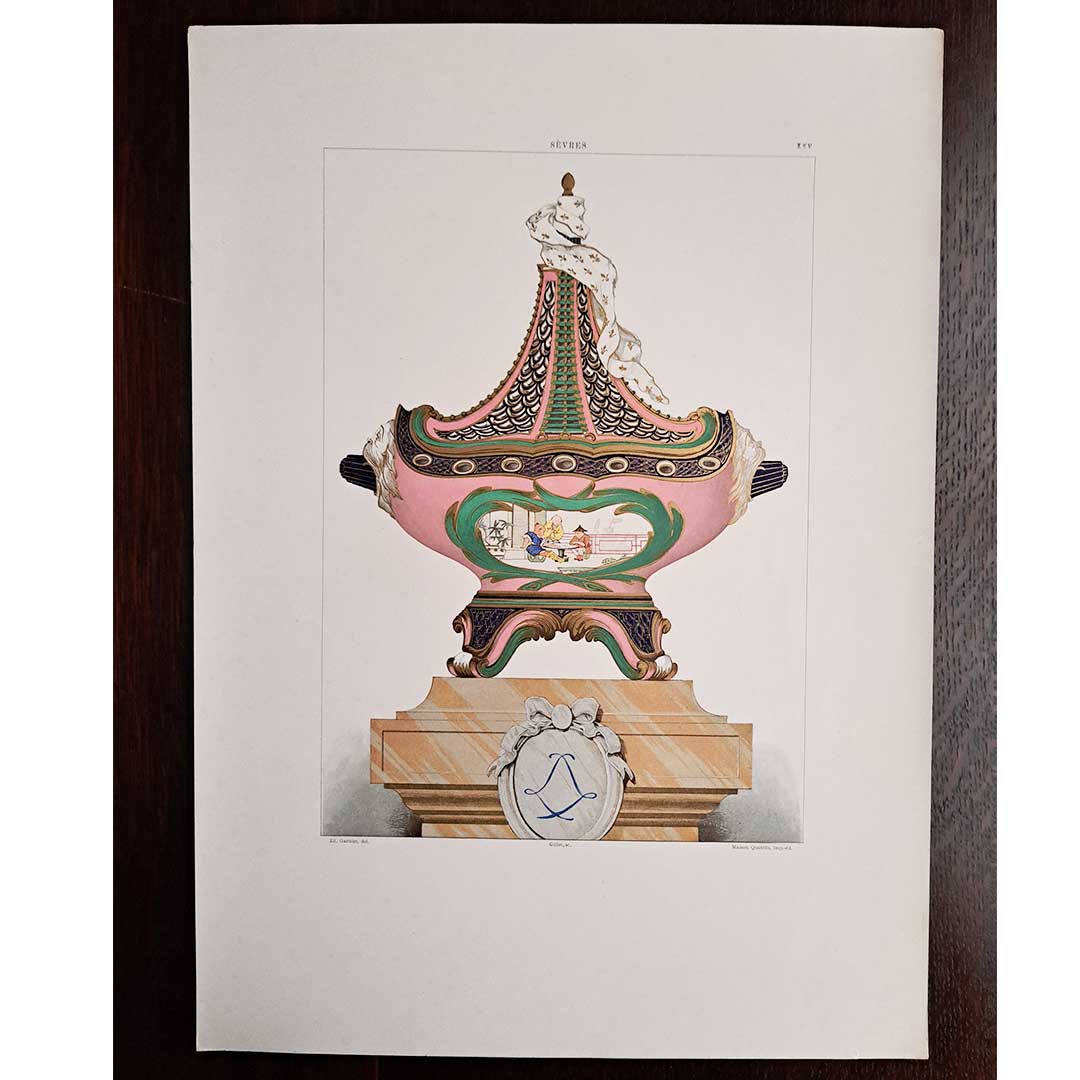 Sèvres soft porcelain plate No. 25 "Vase also called a ship's mast"