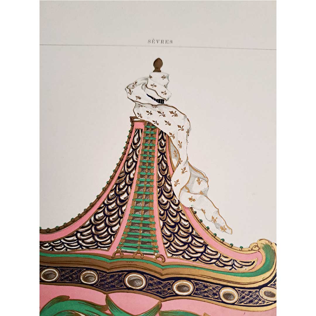 Sèvres soft porcelain plate No. 25 "Vase also called a ship's mast"