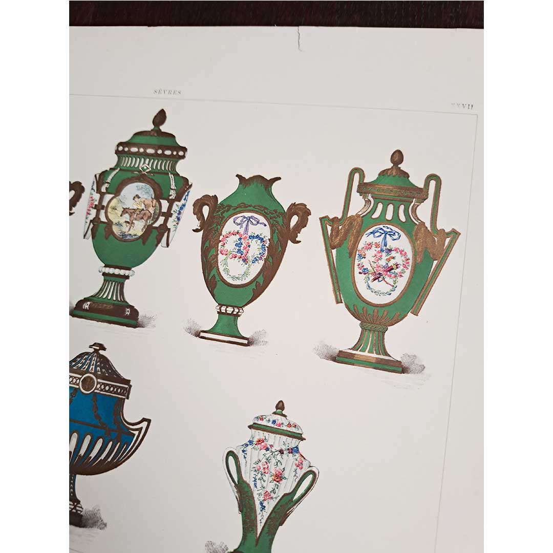 Sèvres soft porcelain "Eight Vases" plate No. 27