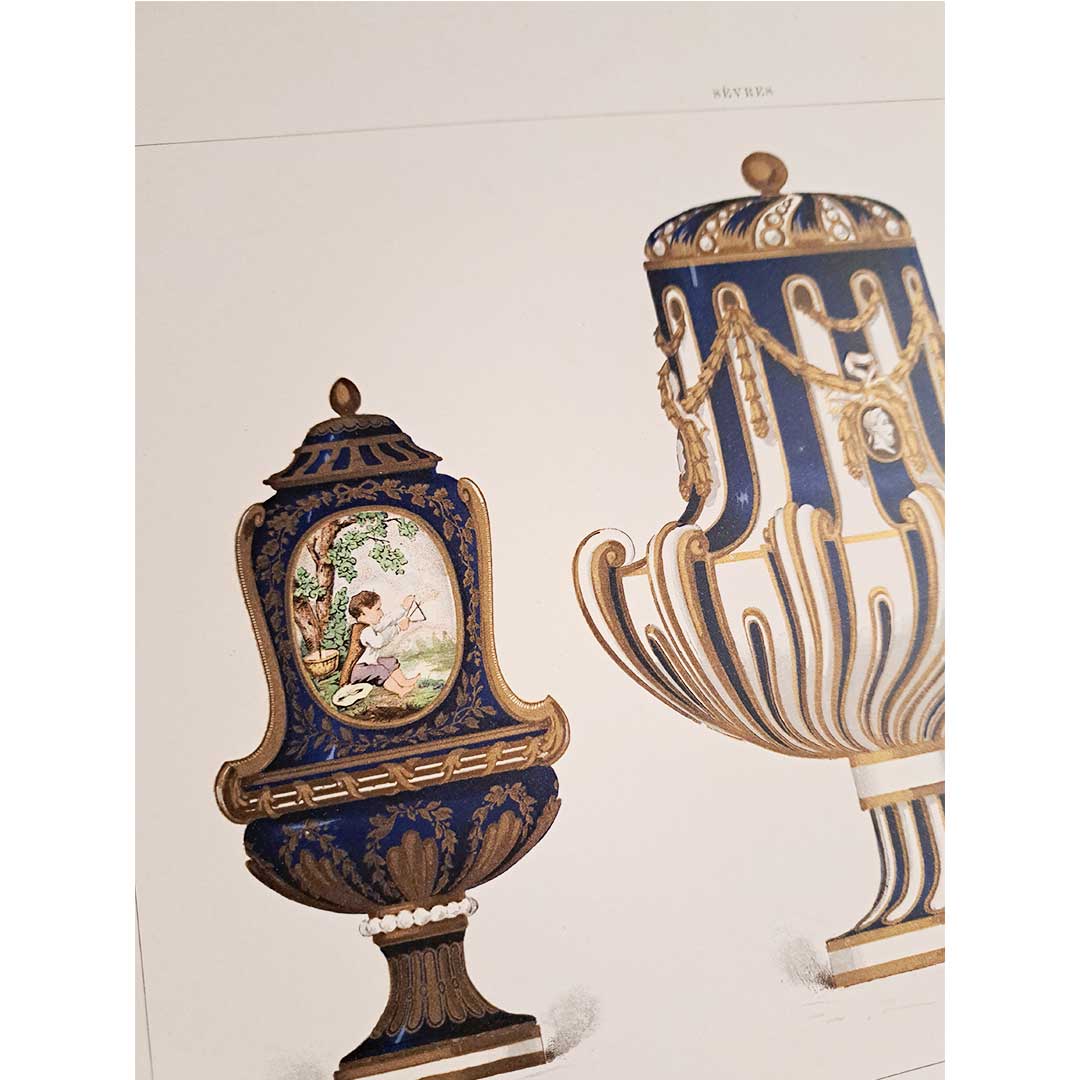 Sèvres soft porcelain "Three Vases" plate No. 31