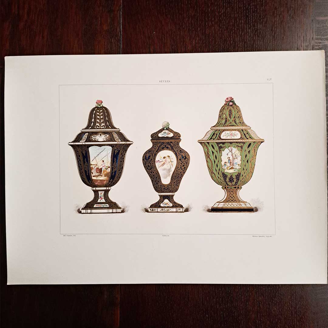 Sèvres soft porcelain "Vase" plate No. 45