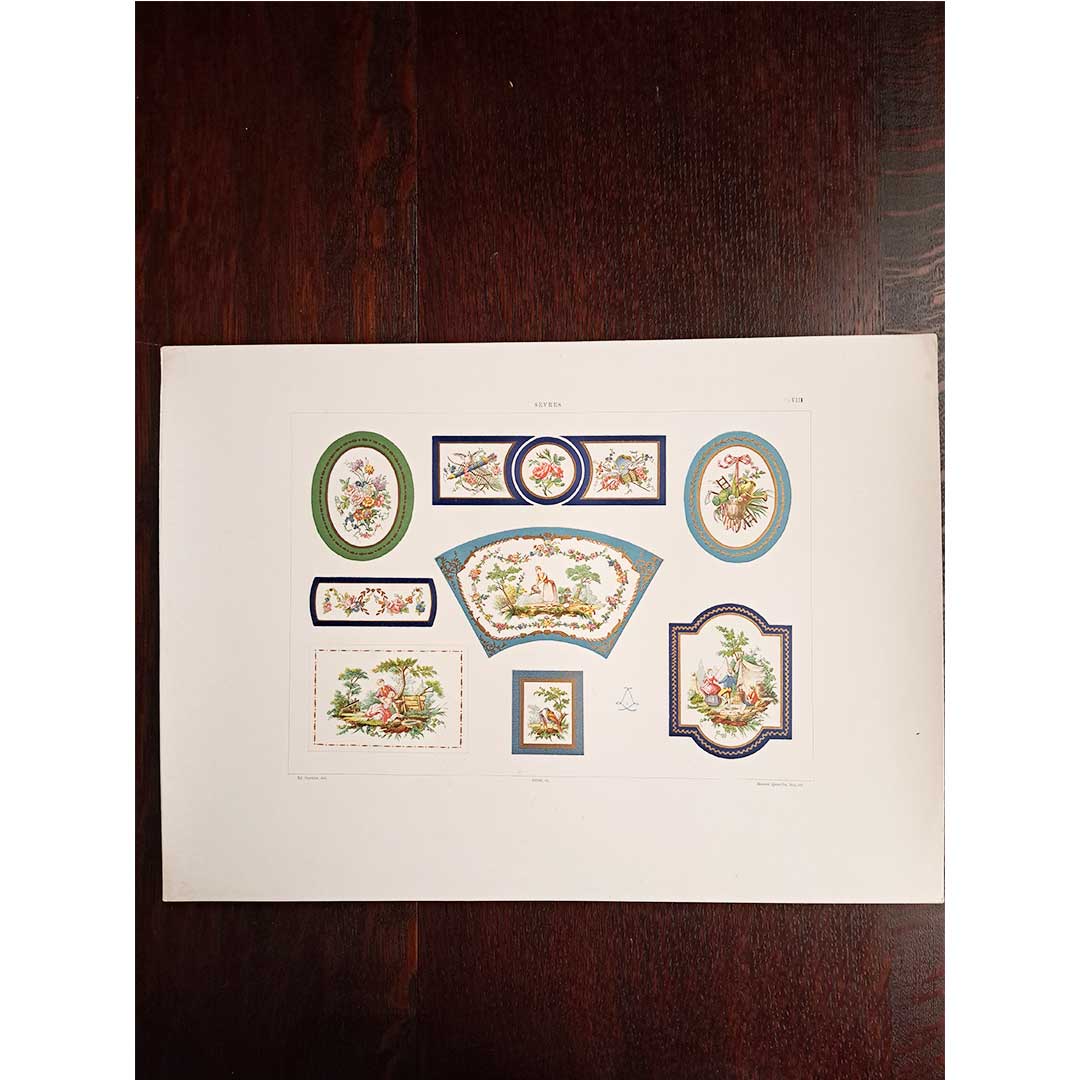 Sèvres soft porcelain "Decorative furniture plates" Plate No. 48