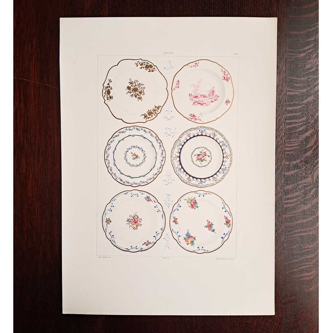 Sèvres soft porcelain "Six dishes" plate no. 8