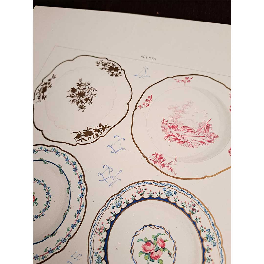 Sèvres soft porcelain "Six dishes" plate no. 8