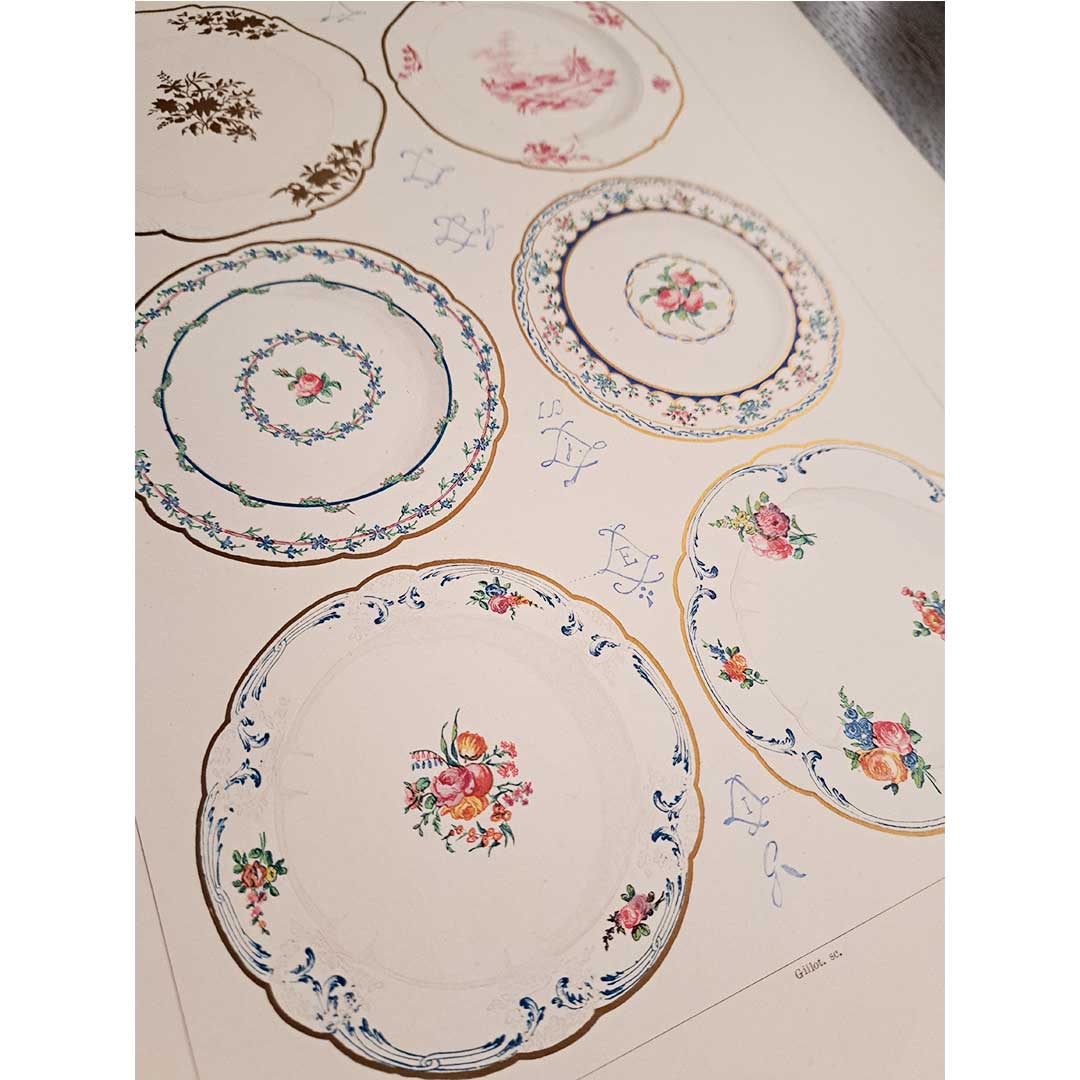 Sèvres soft porcelain "Six dishes" plate no. 8