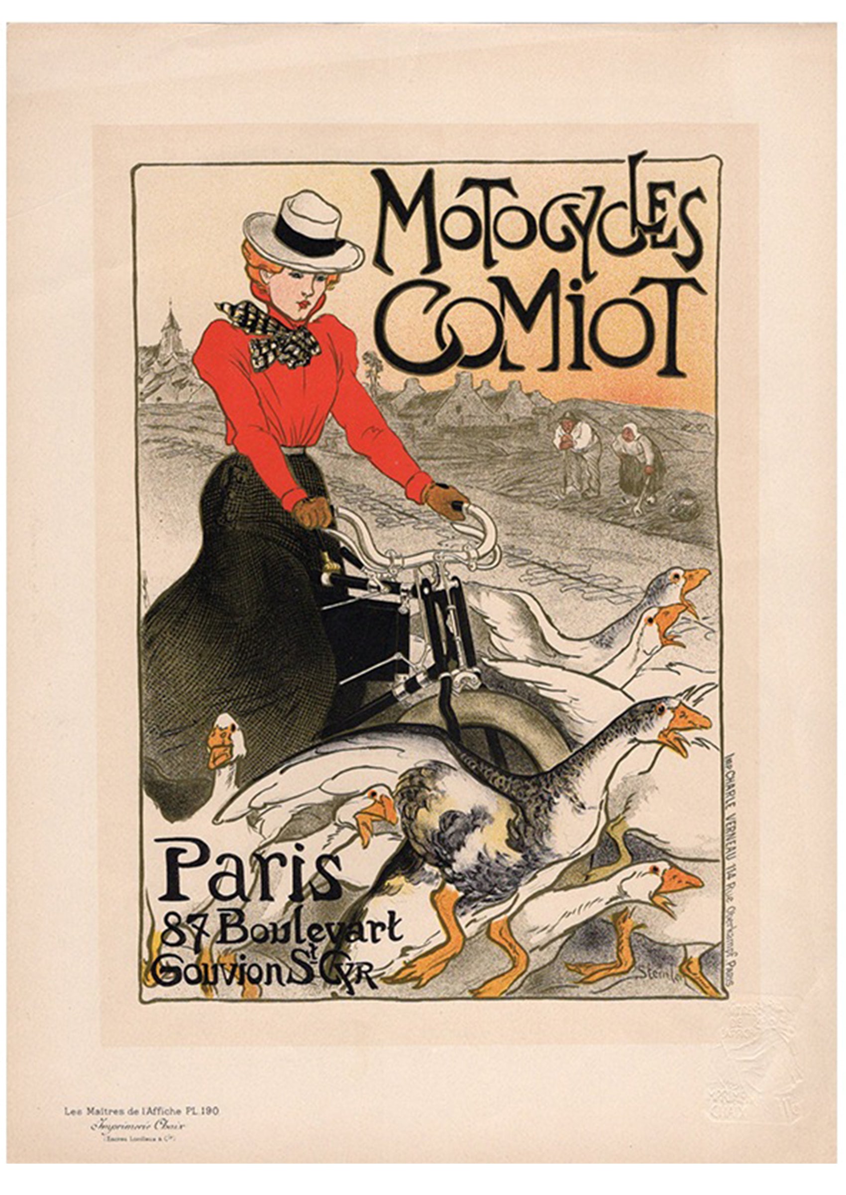 スタンラン ≪コミオのバイク≫ 1899年（Les Maîtres de l’Afficheより）スキャン画像