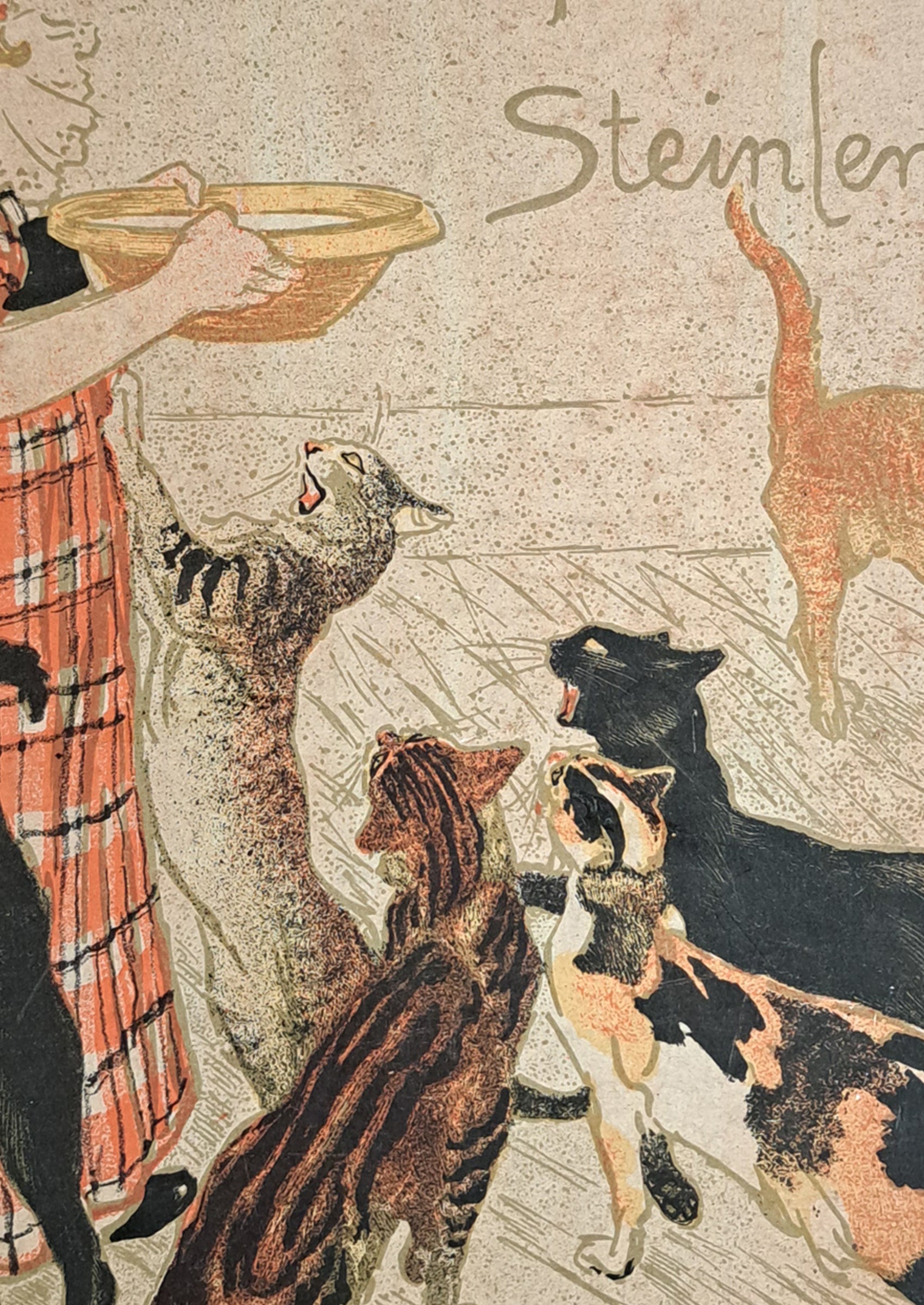 スタンラン ≪猫たち≫ 表紙図（1898年）の猫拡大図